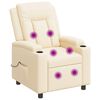 vidaXL Sill&oacute;n de masaje reclinable Crema 75 x 95 x 100 cm Tela