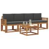 vidaXL Conjunto de sof&aacute;s de exterior 5 pcs Natural y Antracita