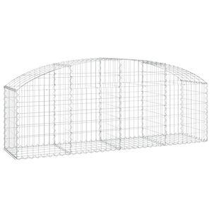 vidaXL Cesta de gaviones forma arco hierro galvanizado 200x50x60/80 cm