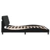 vidaXL Estructura de cama con LED sin colch&oacute;n terciopelo negro 180x200 cm