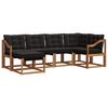 vidaXL Conjunto de sof&aacute;s de exterior con coj&iacute;n 6 pcs Natural y negro