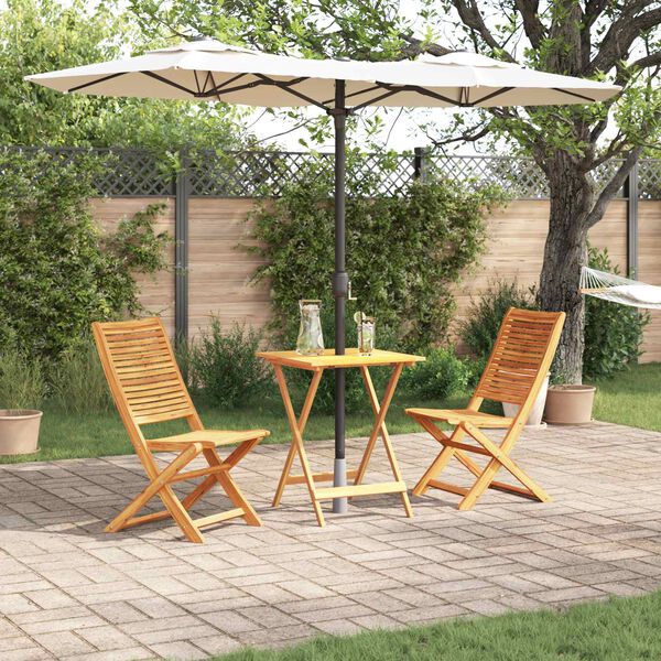 vidaXL Conjunto de Bistro Plegable 3 pcs Marr&oacute;n