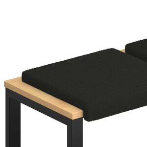 vidaXL Coj&iacute;n de banco 2 uds. Tela Sherpa Negro Profundidad 35 cm