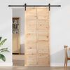 vidaXL Puerta Corrediza Marrón 90 x 2,5 x 208 cm Madera de pino macizo