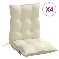 vidaXL Cojines para silla con respaldo bajo 4 uds tela Oxford crema