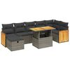 vidaXL Set de sof&aacute;s de jard&iacute;n 8 pzas y cojines rat&aacute;n sint&eacute;tico gris