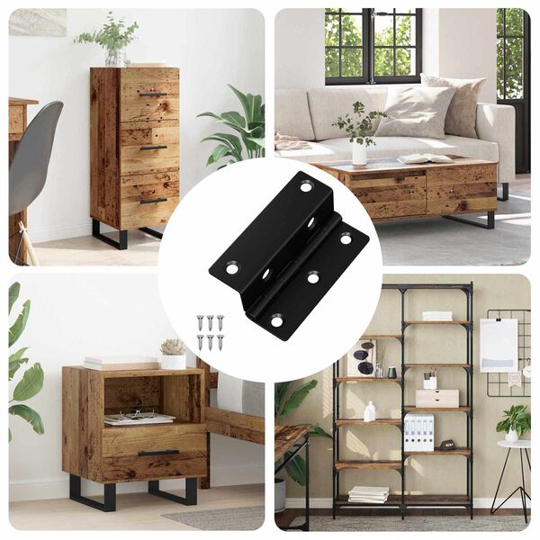 vidaXL Bisagra 12 pcs Negro 38 x 17 x 60 mm Hierro