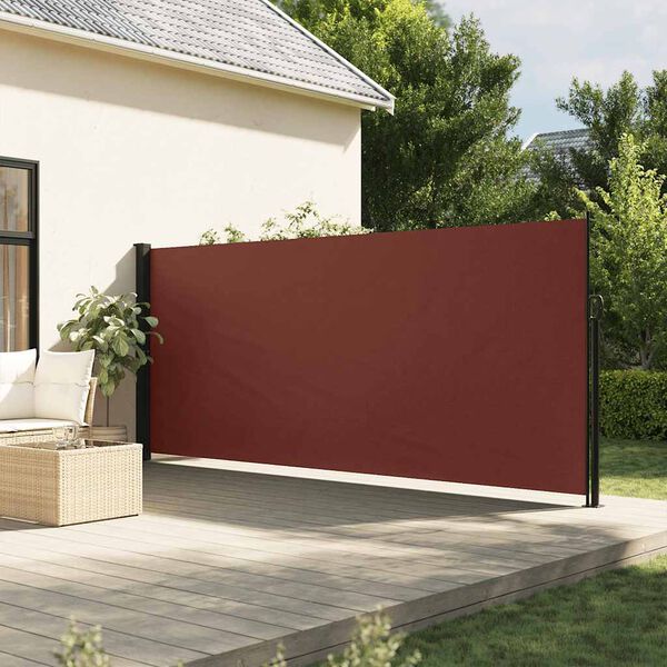 vidaXL Toldo lateral retr&aacute;ctil marr&oacute;n 180x500 cm