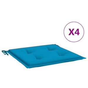 vidaXL Cojines de silla de jard&iacute;n 4 uds tela azul 40x40x4 cm