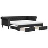 vidaXL Sof&aacute; cama nido con cajones cuero sint&eacute;tico negro 90x200 cm