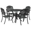 vidaXL Conjunto de Comedor de Jardín 5 pcs Negro 90 x 90 x 75 cm