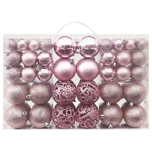 vidaXL Juego de bolas de Navidad 100 piezas rosa