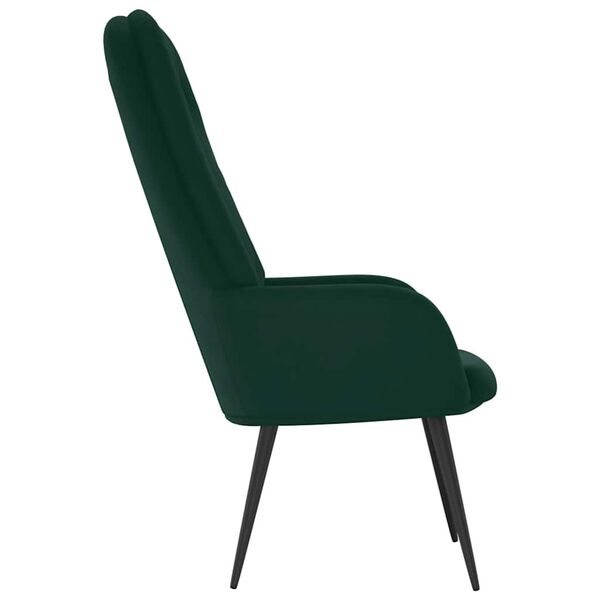 vidaXL Sill&oacute;n de relax de terciopelo verde oscuro