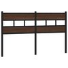 vidaXL Cabecero de repuesto de acero y madera de ingenier&iacute;a marr&oacute;n roble 140 cm
