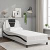 vidaXL Estructura de cama Viana con LED sin colch&oacute;n blanco y negro 90x190cm