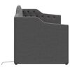 vidaXL Sof&aacute; cama con colch&oacute;n USB de tela gris oscuro 90x200 cm