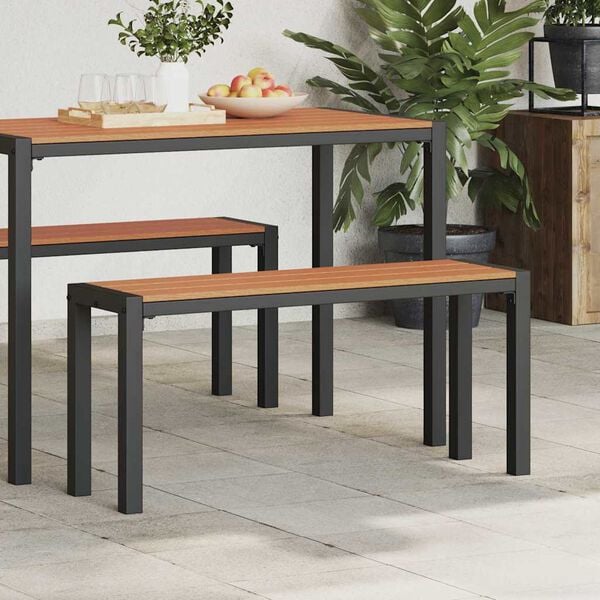 vidaXL Banco de jard&iacute;n Marr&oacute;n 100 x 28 x 45cm Acero