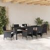 vidaXL Conjunto de Comedor de Jard&iacute;n 7 pcs Negro rat&aacute;n sint&eacute;tico