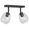 vidaXL Foco de techo con focos Negro 33 x 13 x 26 cm Vidrio y Metal