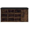vidaXL Banco zapatero madera de ingeniería roble ahumado 102x32x50 cm