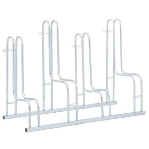 vidaXL Soporte para 4 bicicletas suelo independiente acero galvanizado