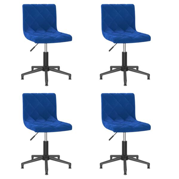 vidaXL Sillas de comedor giratorias 4 uds terciopelo azul