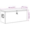 vidaXL Caja de aluminio plateado 90,5x35x40 cm