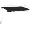 vidaXL Toldo manual retr&aacute;ctil con LED gris antracita 400x350 cm