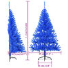 vidaXL Medio árbol de Navidad artificial con soporte PVC azul 150 cm