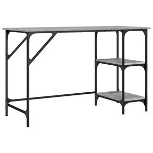vidaXL Escritorio metal y madera ingenier&iacute;a gris Sonoma 120x50x75 cm