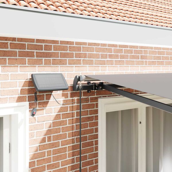 vidaXL Toldo Retr&aacute;ctil Manual Gris claro 350 x 250 cm tela