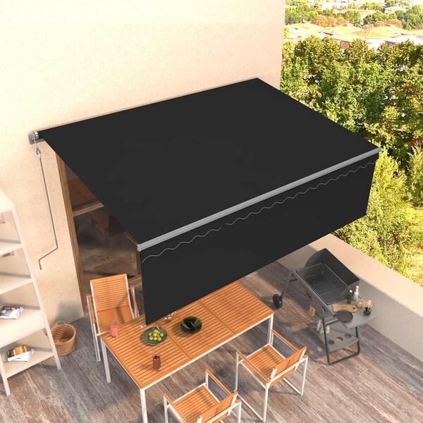 vidaXL Toldo retr&aacute;ctil autom&aacute;tico con persiana gris antracita 4,5x3 m