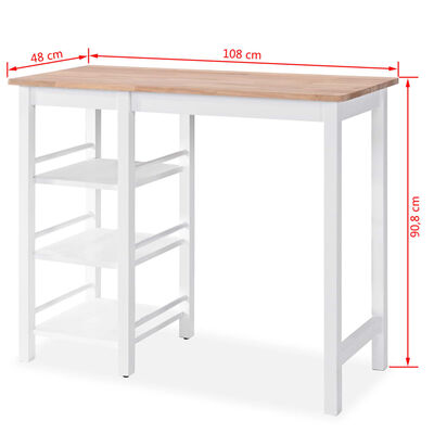 vidaXL Conjunto de mesa alta de cocina 3 piezas MDF blanco