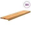 vidaXL Pelda&ntilde;os de escalera 4 uds madera maciza roble marr&oacute;n claro