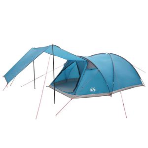 vidaXL Tienda Caba&ntilde;a con techo Azul 8 personas Poli&eacute;ster y Acero
