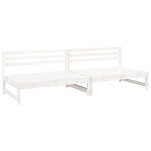 vidaXL Sof&aacute;s centrales de jard&iacute;n 2 uds madera de pino blanco 120x80 cm