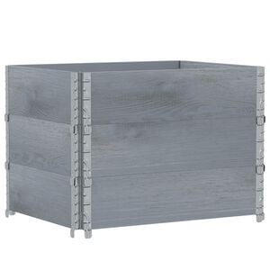 vidaXL Collares de palets 3 uds madera maciza de pino gris 80x60 cm