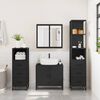 vidaXL Juego de muebles de ba&ntilde;o 4 pzas madera contrachapada negro
