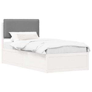 vidaXL Estructura de Cama con Cabecera Tapizada Gris Claro