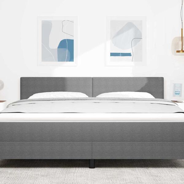 vidaXL Cabecero con cabecera Gris Claro 180 cm Cuero sint&eacute;tico