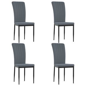vidaXL Sillas de comedor 4 unidades terciopelo gris oscuro