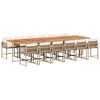 vidaXL Set comedor de jard&iacute;n con cojines 13 pzas rat&aacute;n sint&eacute;tico beige