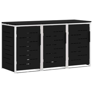 vidaXL Almacenamiento de contenedor con ruedas for 3 Bins 240L Negro