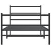 vidaXL Estructura cama sin colch&oacute;n con estribo metal negro 100x200 cm