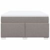 vidaXL Cama box spring con colch&oacute;n tela gris taupe 140x190 cm