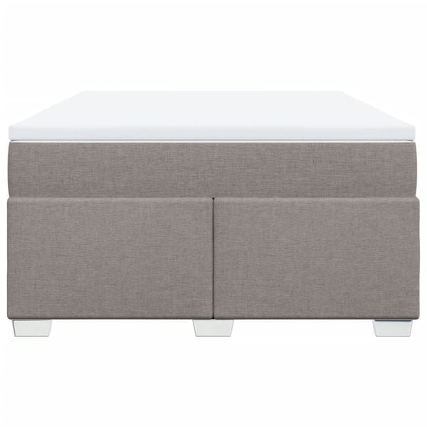 vidaXL Cama box spring con colch&oacute;n tela gris taupe 140x190 cm