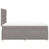 vidaXL Cama box spring con colch&oacute;n tela gris taupe 120x200 cm
