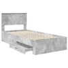 vidaXL Estructura de cama con cabecera Gris Concreto 90 x 190 cm