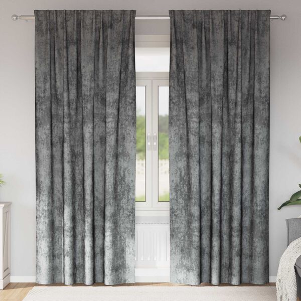 vidaXL Cortinas de Terciopelo 2 pcs Gris 260 x 140 cm Terciopelo