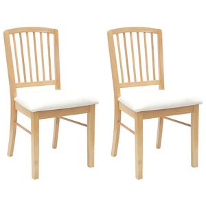 vidaXL Sillas de comedor 2 uds. Madera de Caucho S&oacute;lido Natural